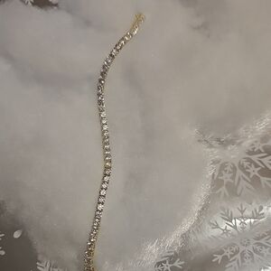 Elegant Gold and Silver Tennis Bracelet
